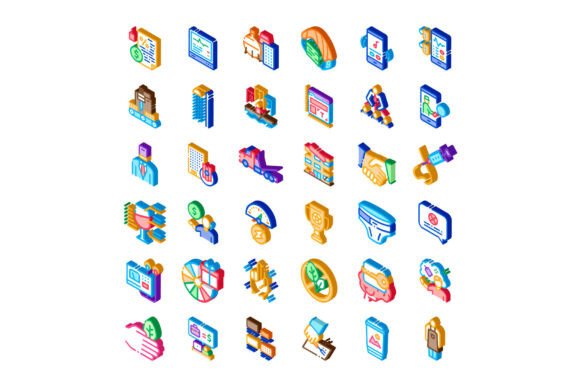 Business, Medical, Technology Isometric Icons