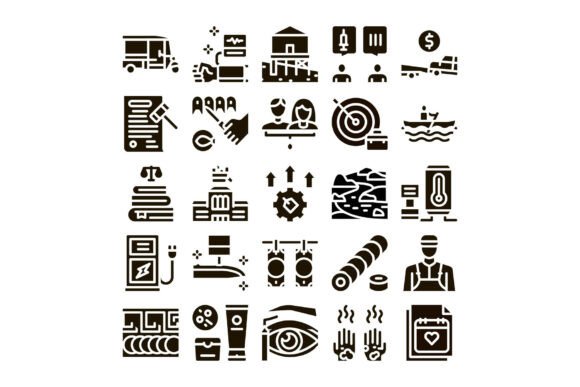 Collection of Business, Law, Health, and More Icons