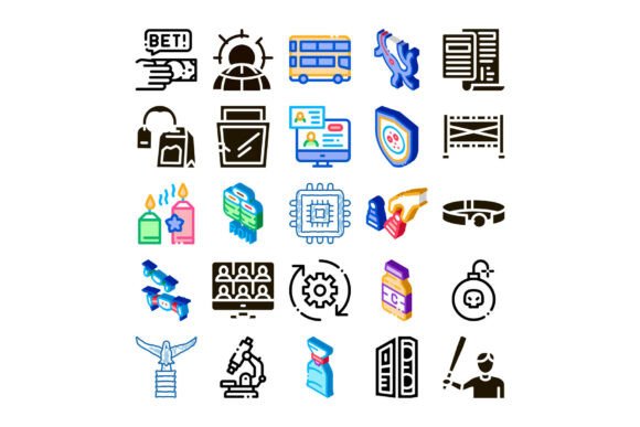 Collection of Thin Line Isometric Icons: A Design Resource for Clarity, Consistency, and Cross-Platform Communication