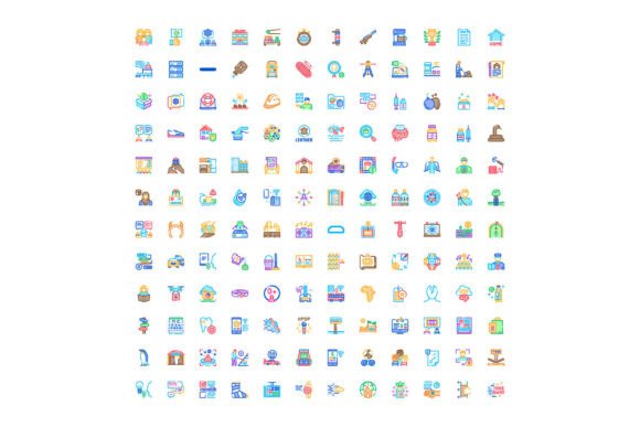 Colorful Flat Design Icon Set for Variou