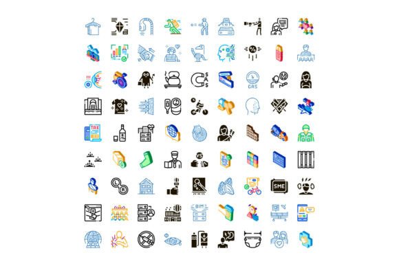 Diverse Business and Healthcare Icons Co