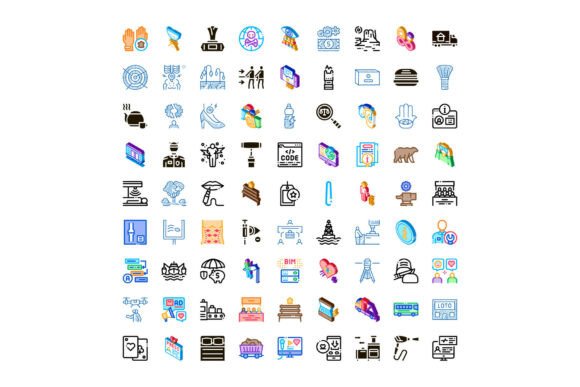 Diverse Icons Representing Business, Health & More