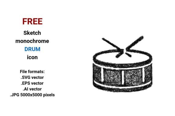 Free Sketch Drum Icon