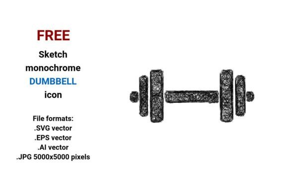 FREE Sketch Dumbbell Icon: Minimal, Scalable, and Ready for Real Work