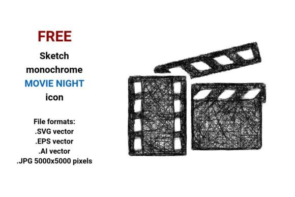 FREE Sketch Movie Night Icon