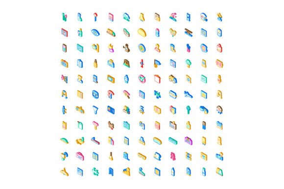 Isometric Object Symbol Collection for V