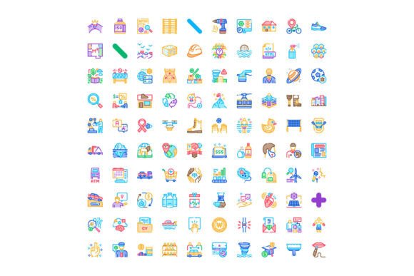 Pictogram Set Presenting Various Outline